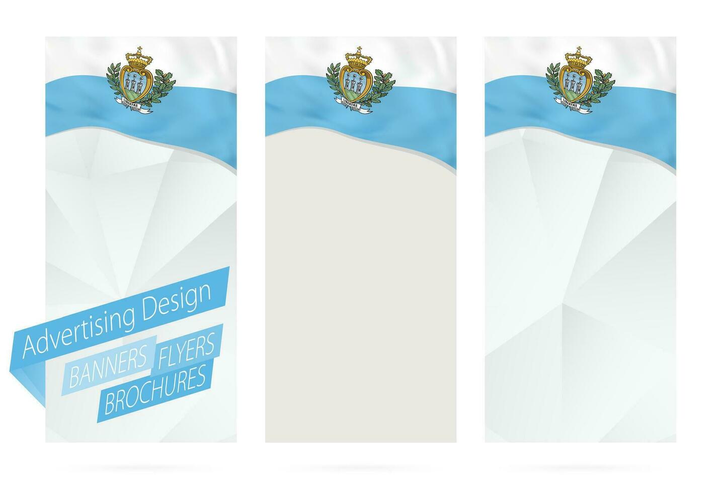 Design of banners, flyers, brochures with flag of San Marino. vector