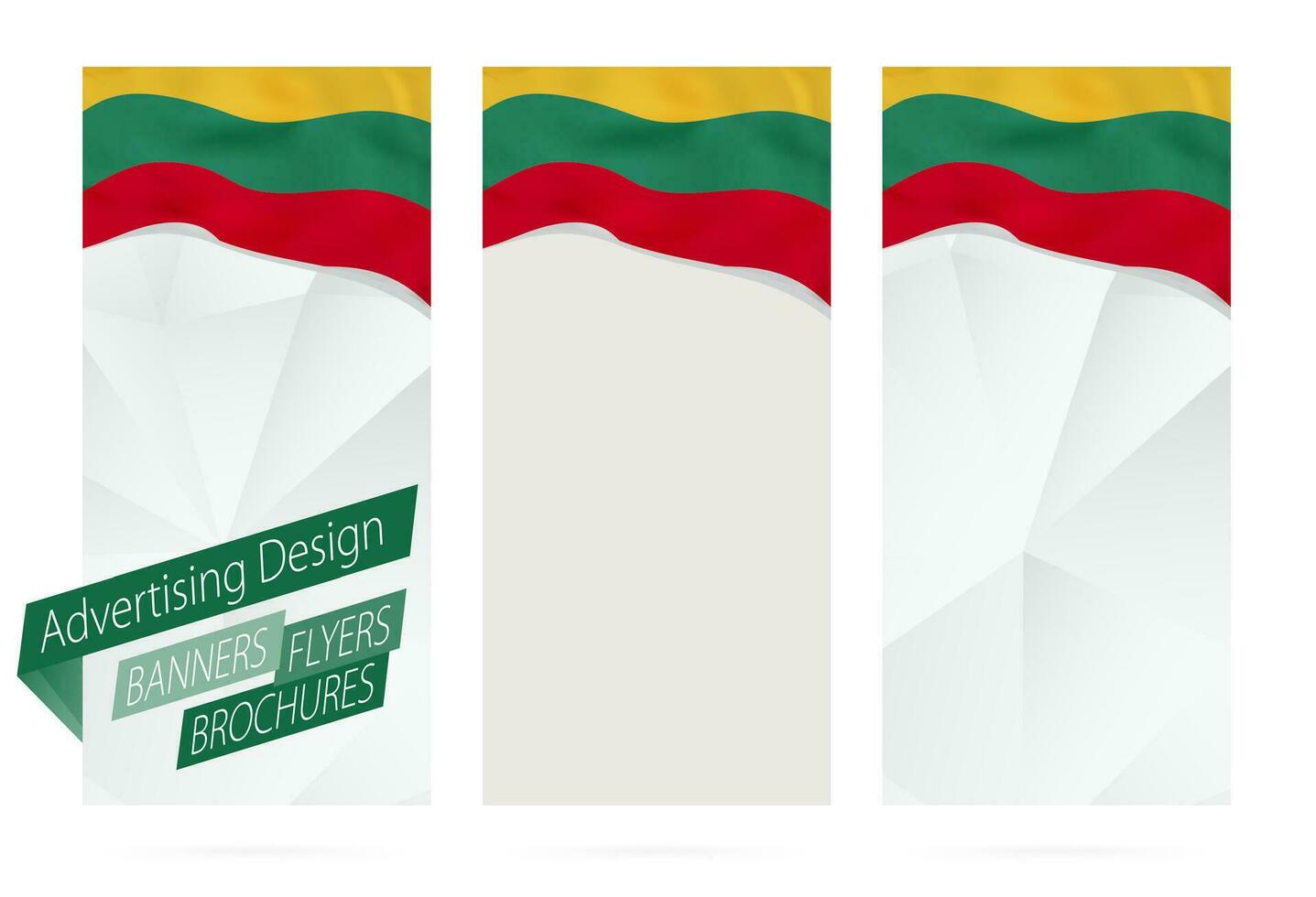Design of banners, flyers, brochures with flag of Lithuania. vector