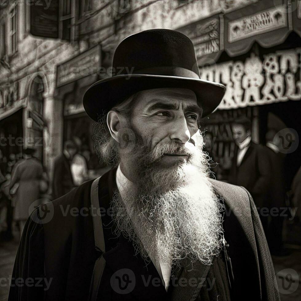 a rabbi in jerusalem   generative AI photo