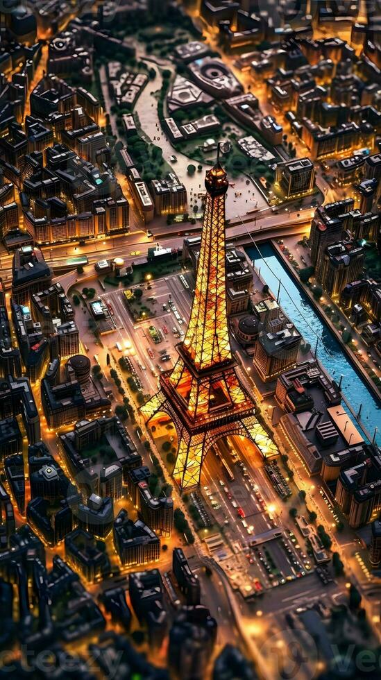 Paris Miniature on Motherboard   AI Generated photo