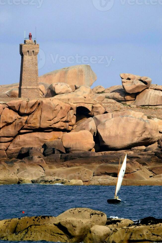 Serene Summer at Ploumanach Lighthouse, Bretagne, France photo