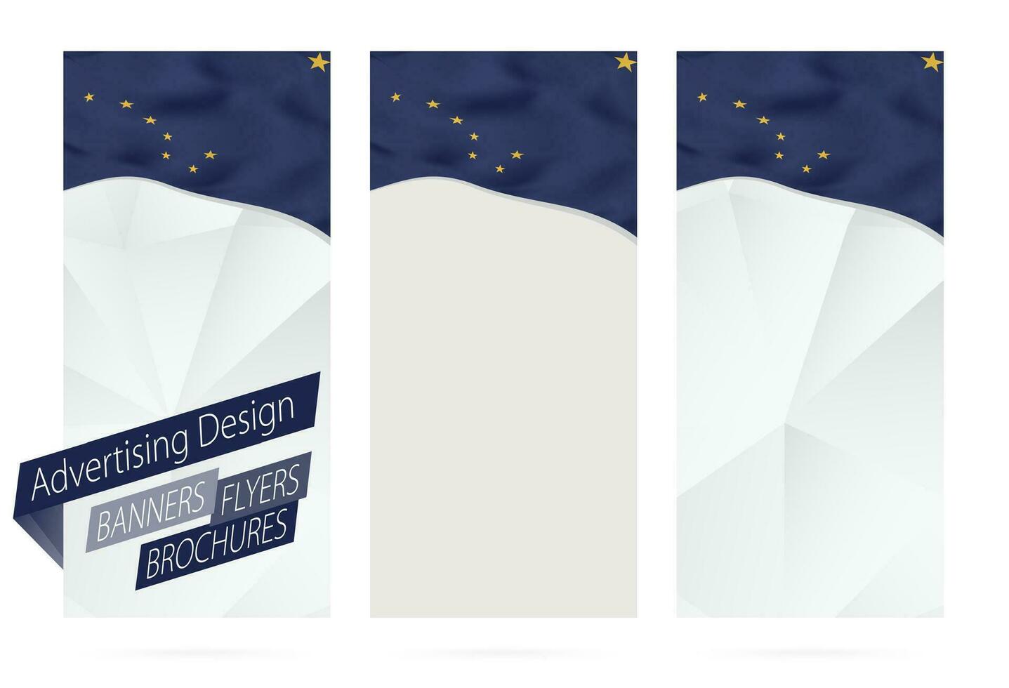 Design of banners, flyers, brochures with Alaska State Flag. vector
