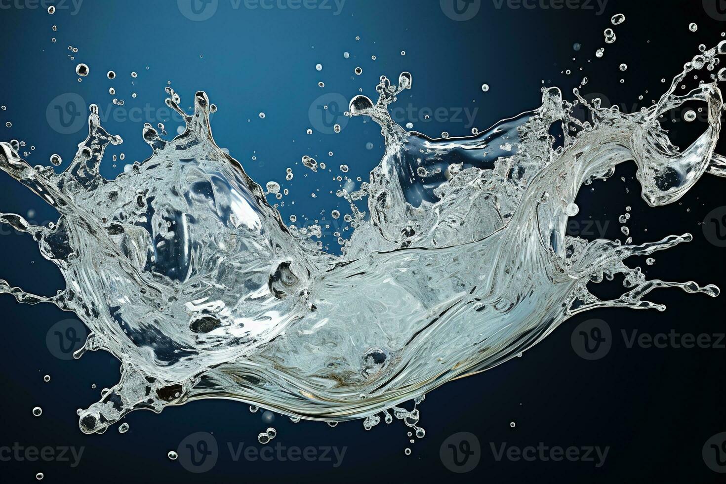 a close up of a blue water splash with a white background - AI Generated photo