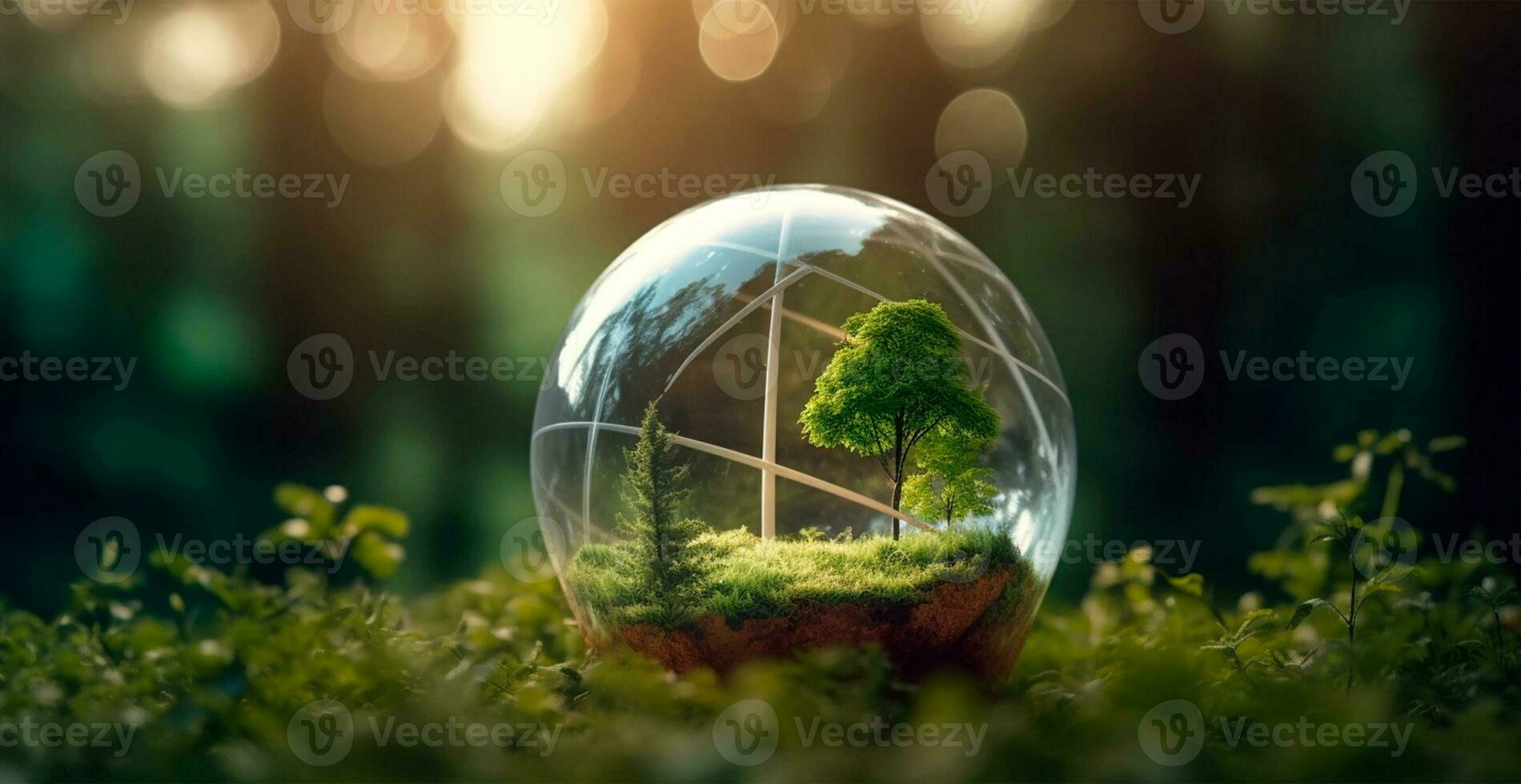 Globe, concern for the environment, Ecosystem, energy saving concert - AI generated image photo
