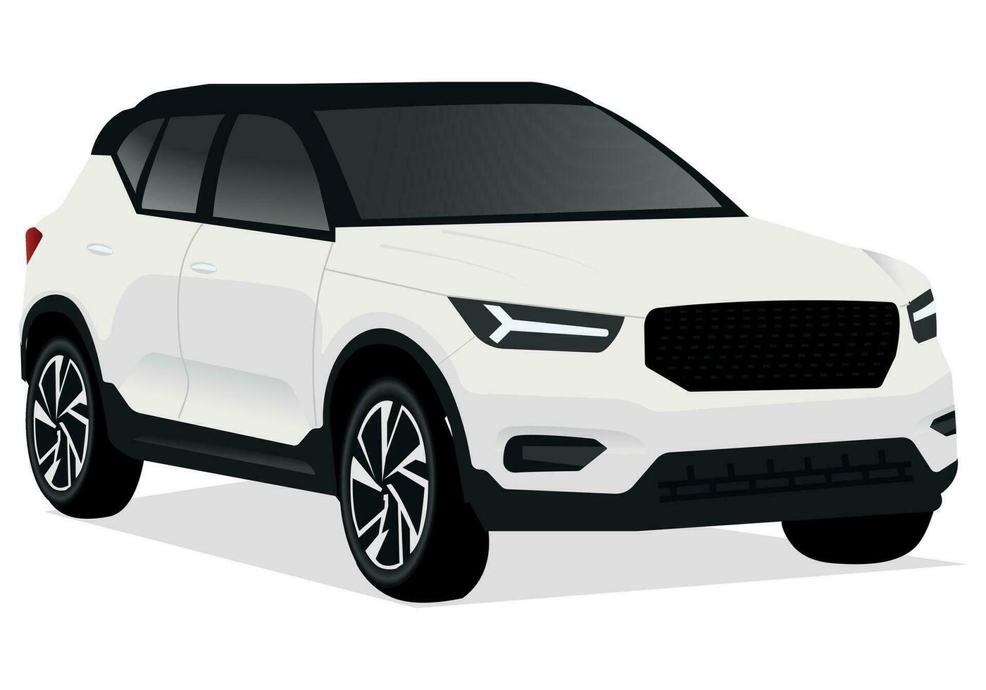Realistic car isolated on white. Vector car illustration. Set the car from all sides.