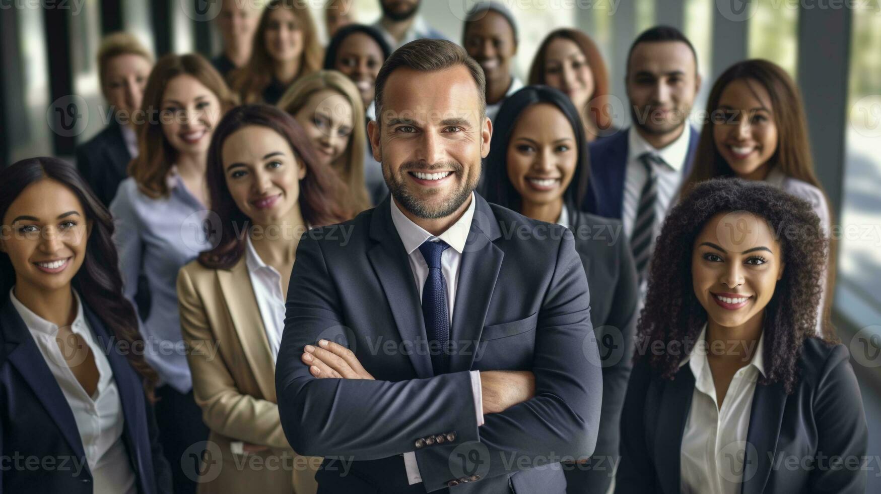 Embracing Diversity A Harmonious Day at the Office with Colleagues from Around the World photo