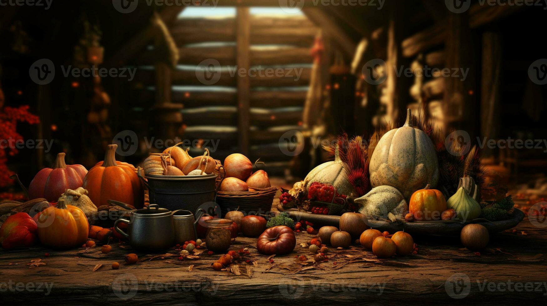 Thanksgiving Banner. A warm and inviting glimpse of the gratitude of the season photo