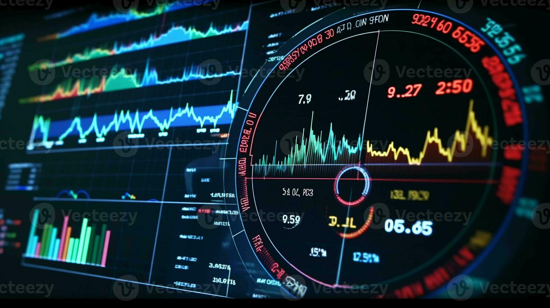 Financial Data Analysis. Charts, Reports, and Graphs Representing Insights photo