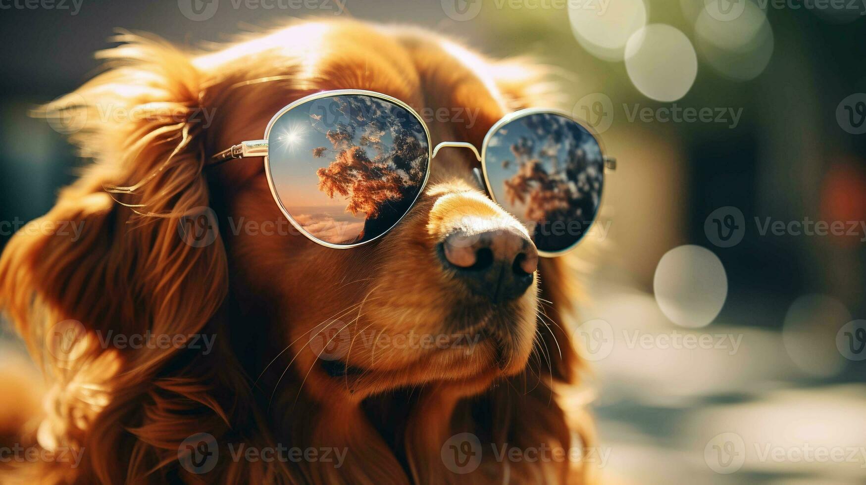 A dog sporting stylish sunglasses in a playful and cool pose photo