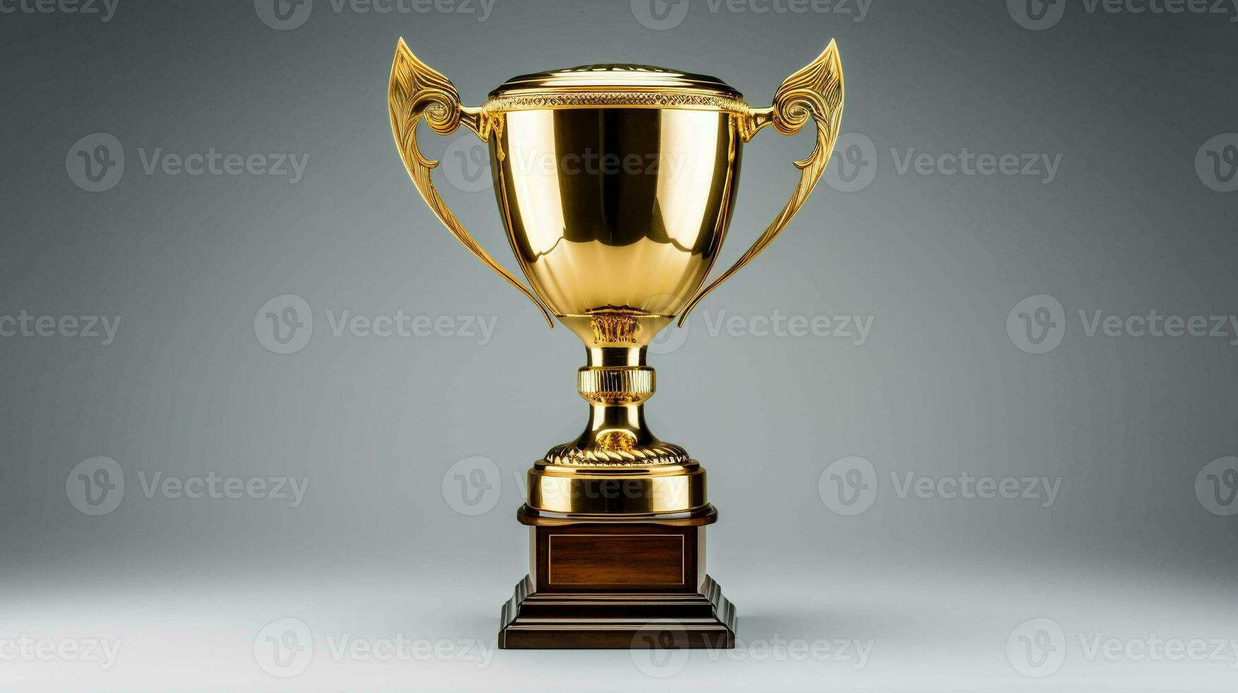 Hyper realistic trophy in white background, perfect for success and achievement concepts photo