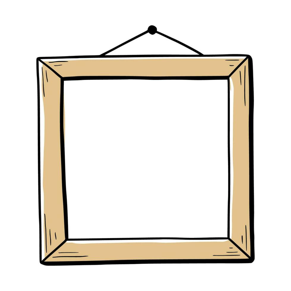 Hand drawn frame. Doodle sketch style vector