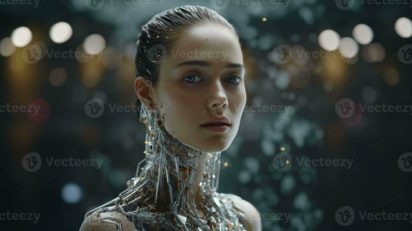 Seamless integration of human and artificial intelligence, exemplifying the power of innovation photo