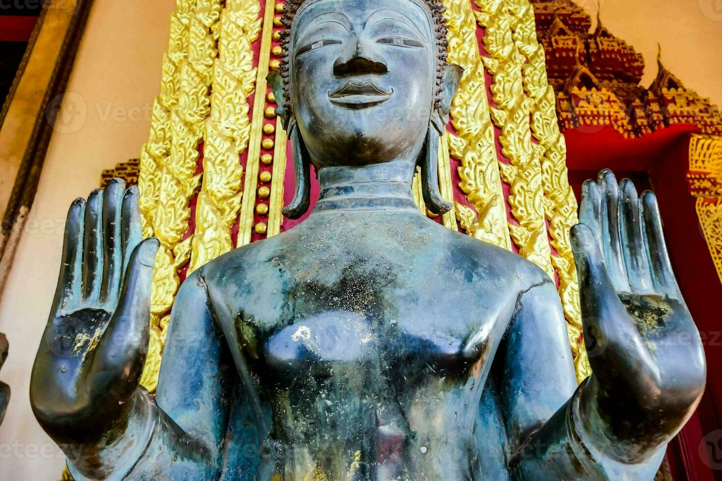a statue of a buddha in a temple photo