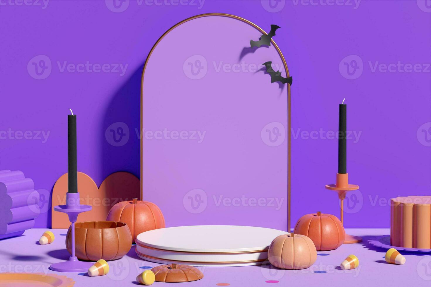 Halloween Product Display Background. 3D Rendering. photo