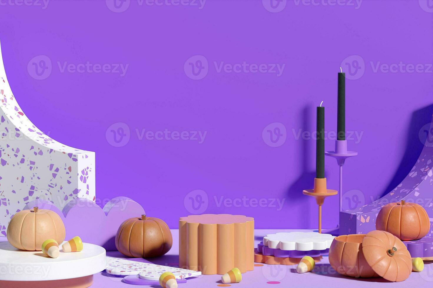 Halloween Product Display Background. 3D Rendering. photo