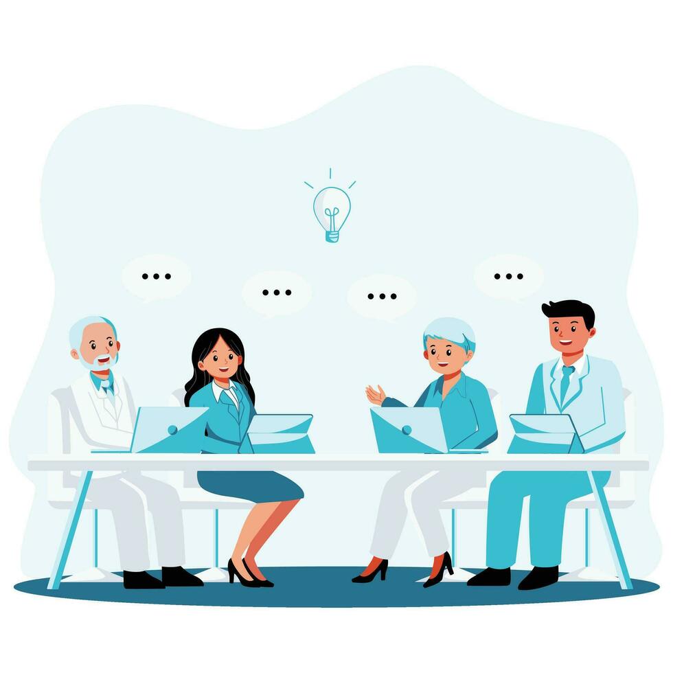 Team meeting illustration vector