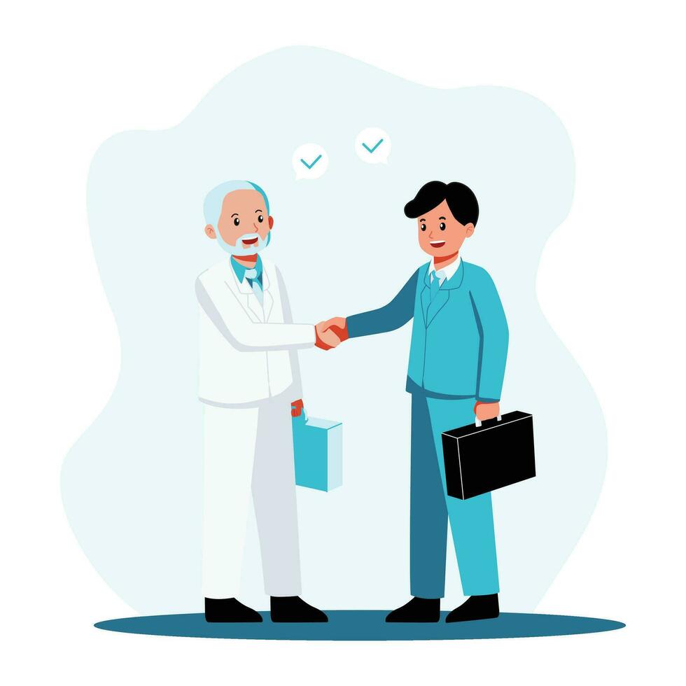 Two men on the business dealing illustration vector