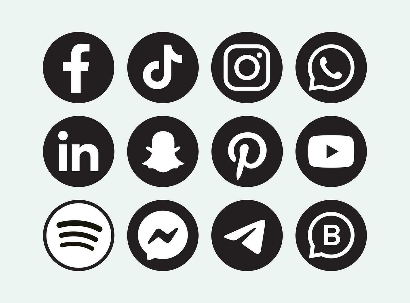 conjunto de social medios de comunicación iconos, editable vector