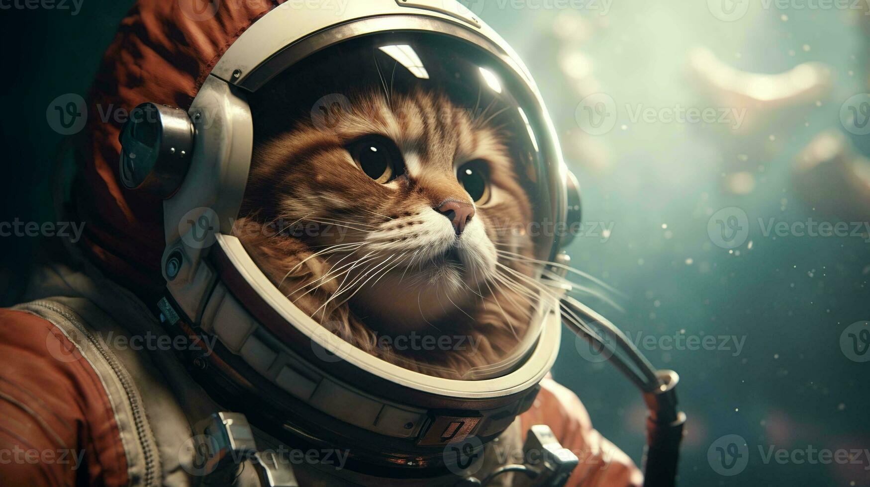 Adorable Astronaut Cat. Exploring the universe, one paw at a time photo
