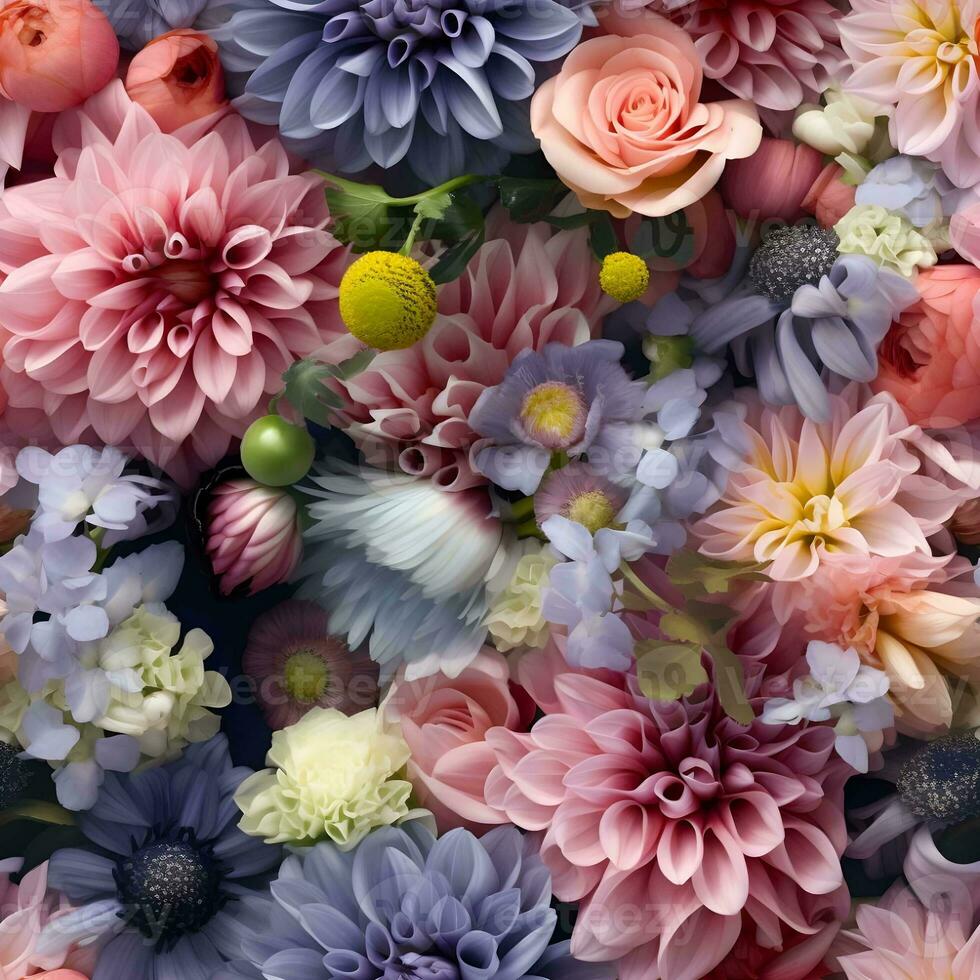 Realistic pastel floral pattern for elegant designs. Soft and versatile. Perfect for many projects photo