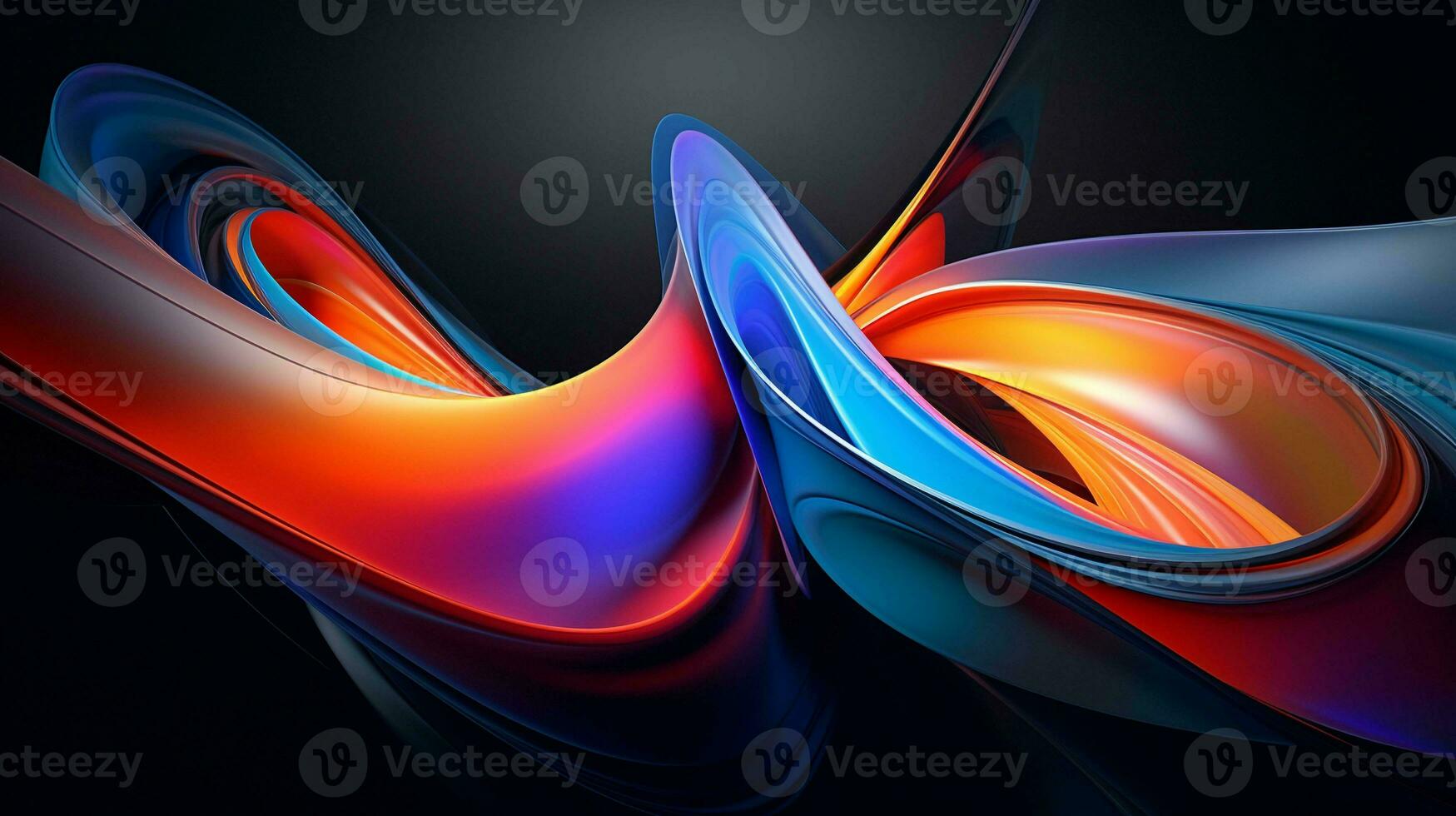 Vibrant 3D Abstract. Colorful, Dynamic, Elegant Shapes with Mesmerizing Glowing Effects photo