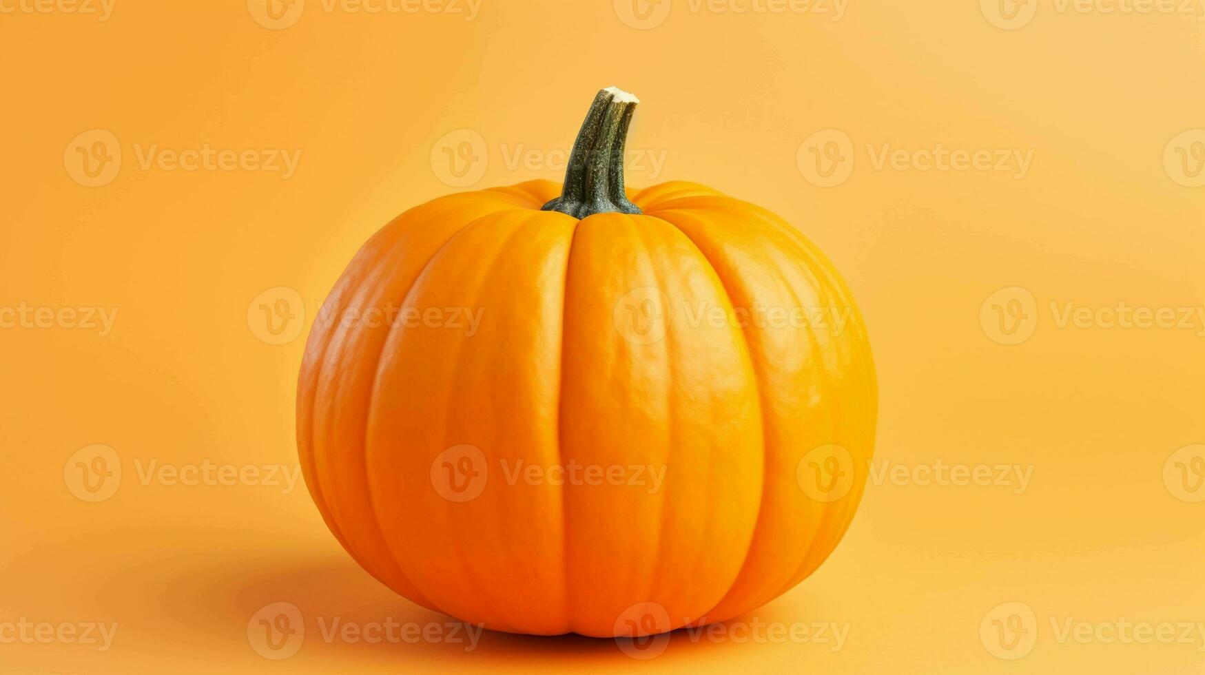 Cute Pumpkin on Pastel Background. Perfect Seasonal Charm for All Your Autumn and Halloween Needs photo