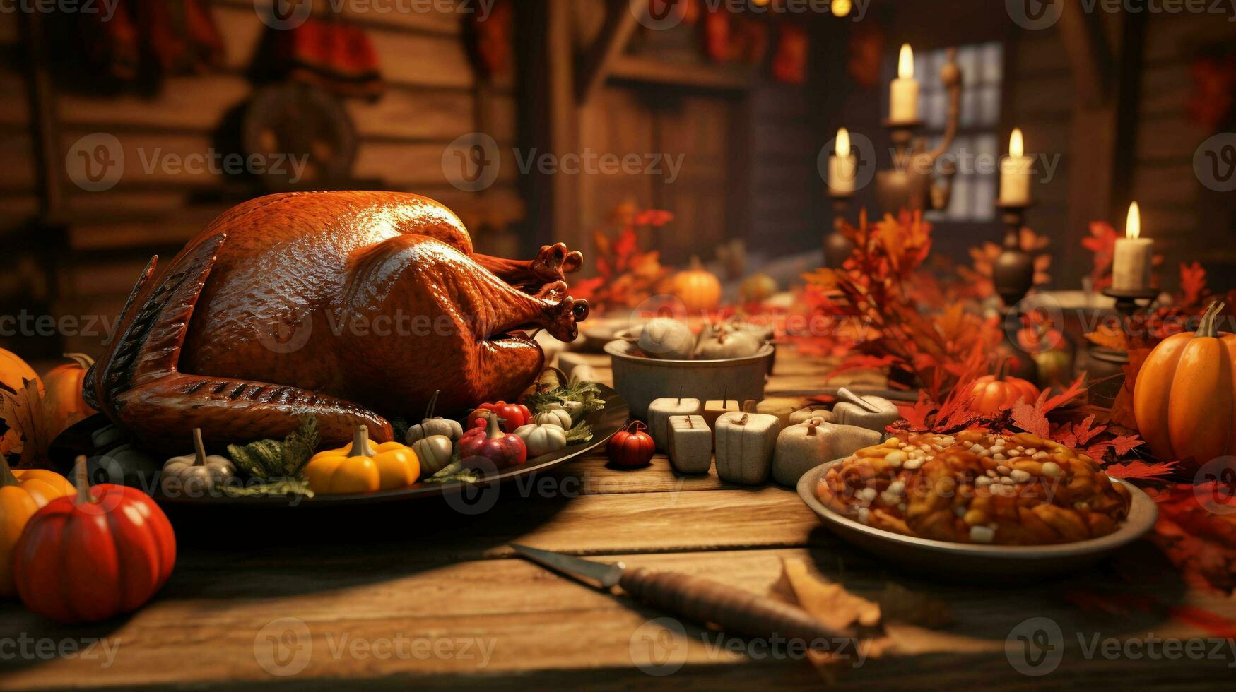 Thanksgiving Banner. A warm and inviting glimpse of the gratitude of the season photo