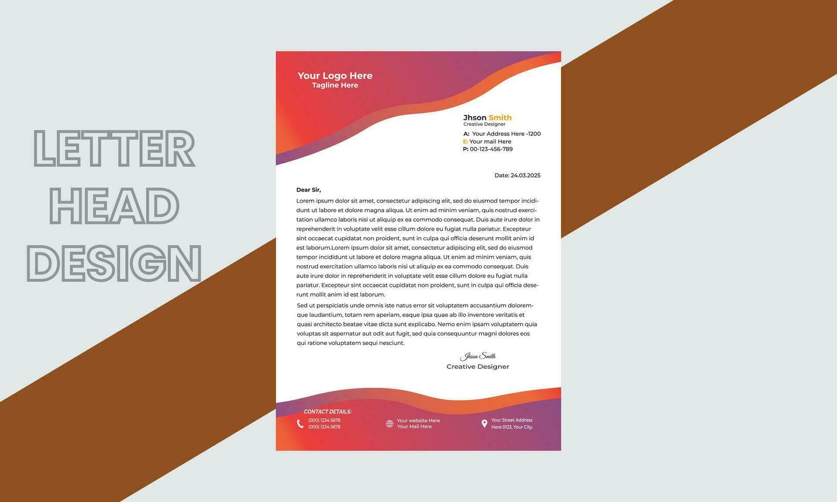 Professional letterhead template design for business project.Letterhead design template with blue and black color. Creative, clean and elegant modern business letterhead design. vector