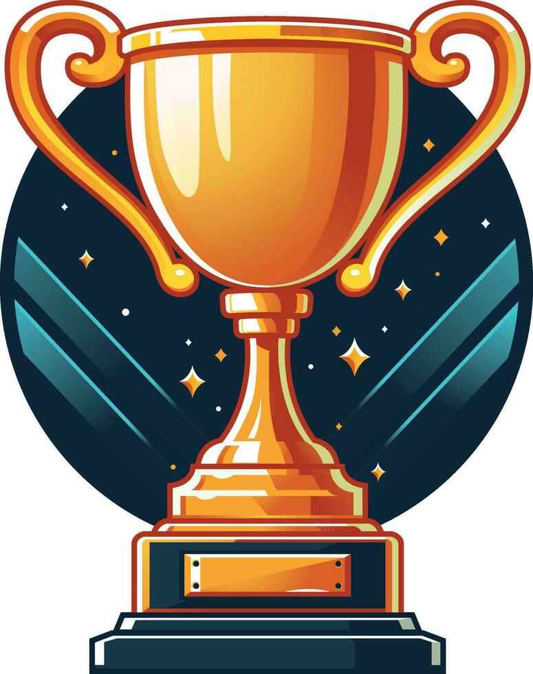 Vector  Gold Trophy with name plate