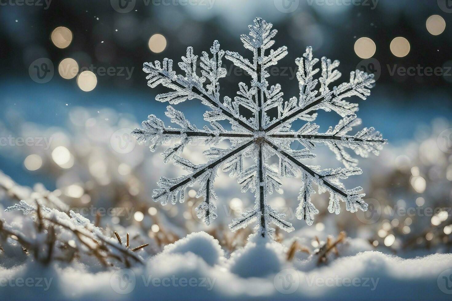 christmas background with snowflakes photo