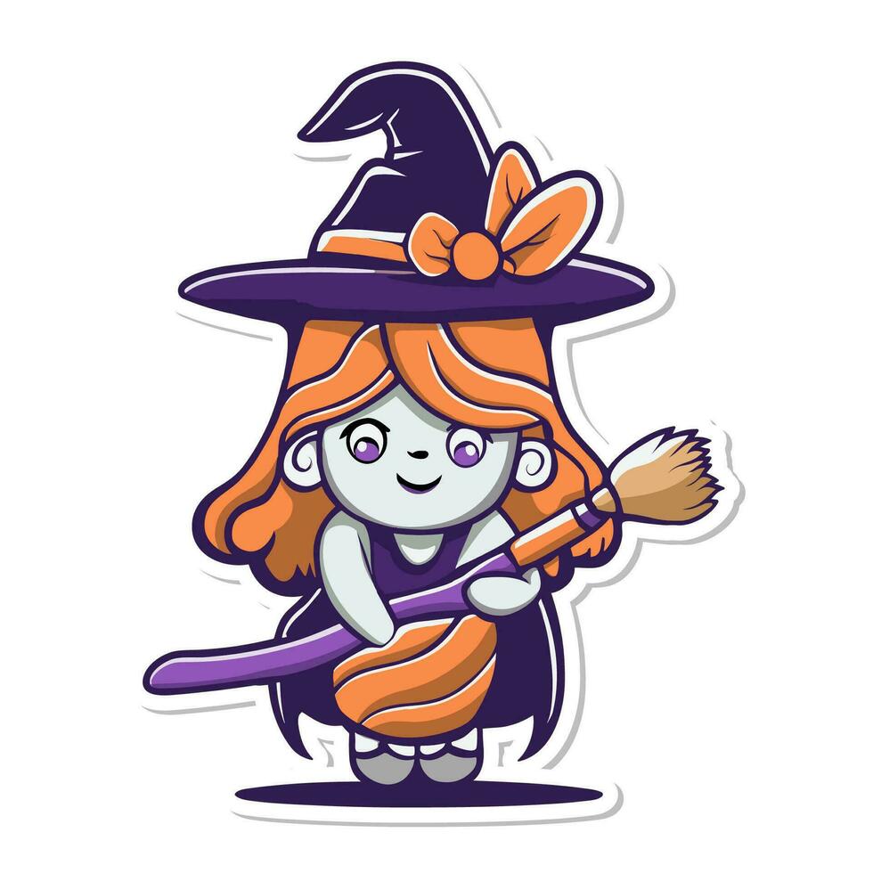 Cute Witch woman vector