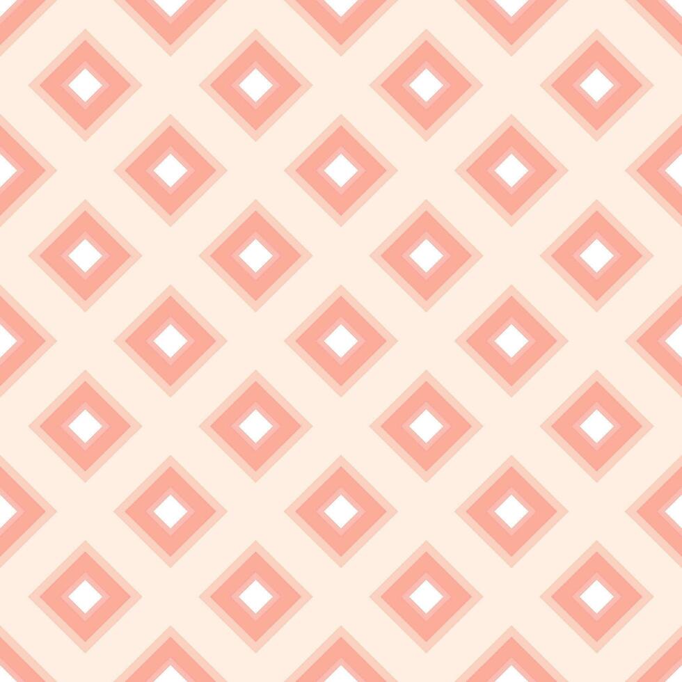 Seamless pink vector geometric square pattern. Vector rhombus endless illustration.