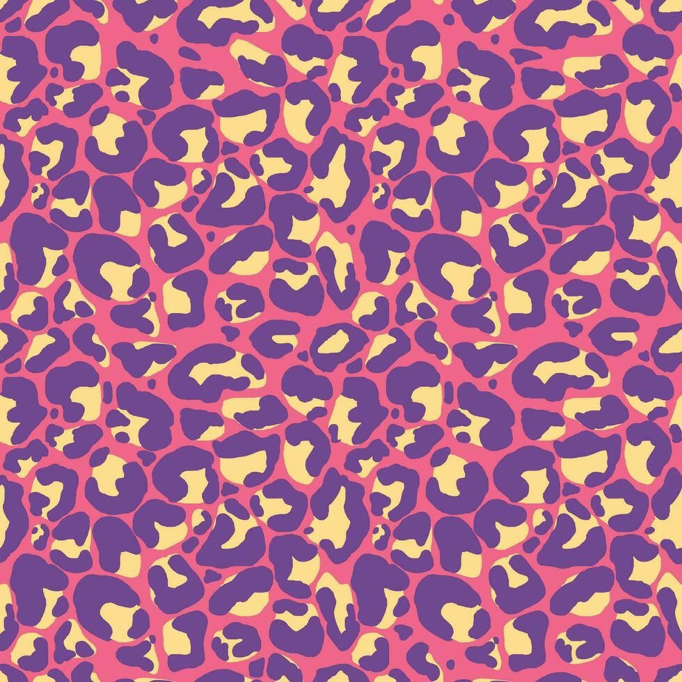 Leopard vector pattern trippy color design, vector illustration background. Decorative illustration, good for printing. Animal wallpaper vector. Great for label, print, packaging, fabric