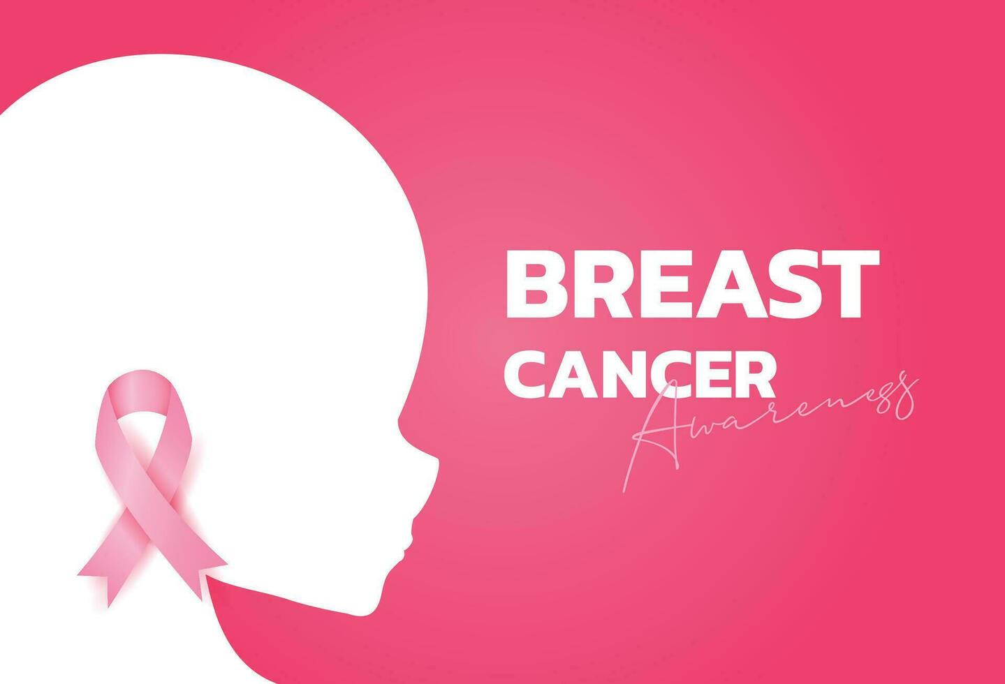 flat breast cancer awareness month with ribbon vector