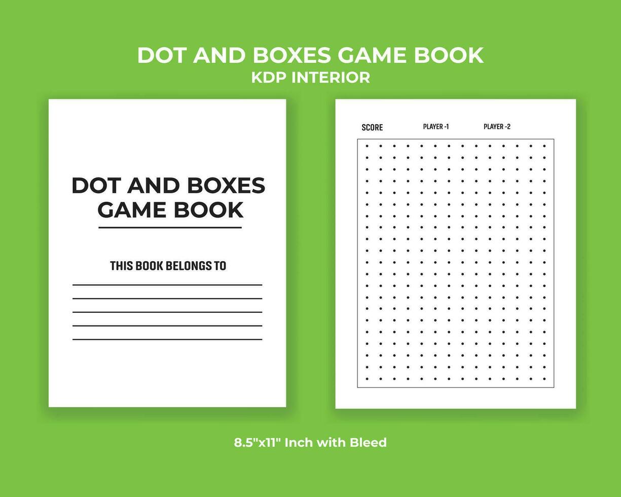 Dot And Boxes Game Book KDP Interior vector