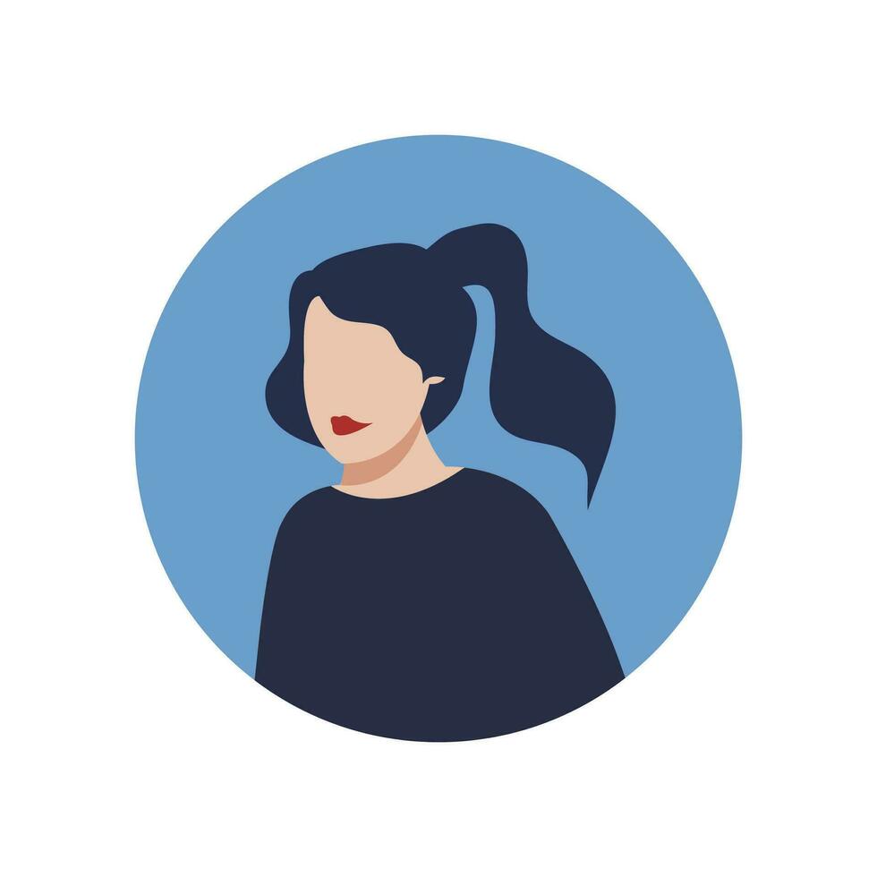 Circle the avatar with the portrait women of various races and hairstyles. Collection of user profiles. Round icon with happy smiling human. vector