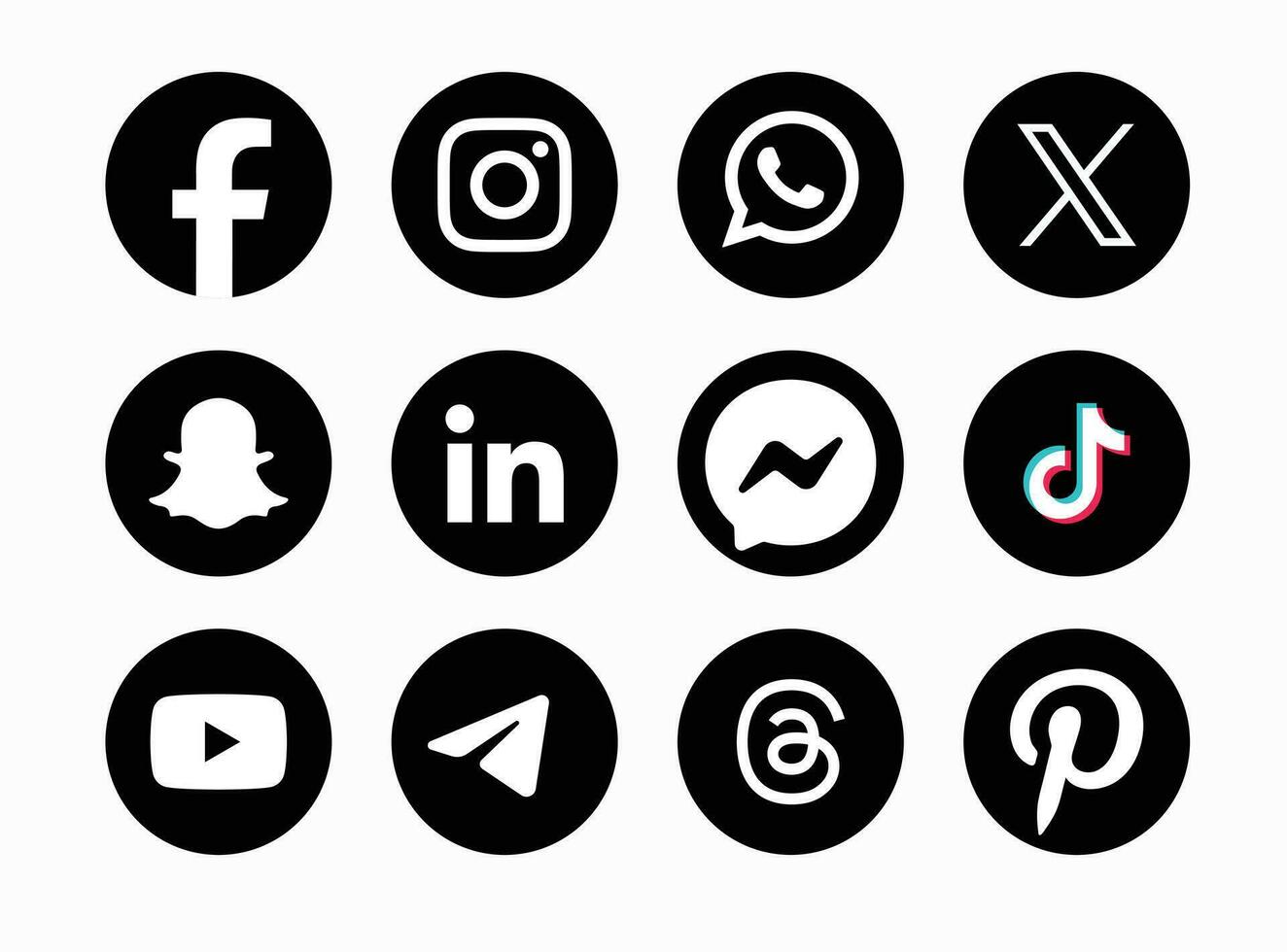 Set of social media logo in white background. Social media icon set collection. vector