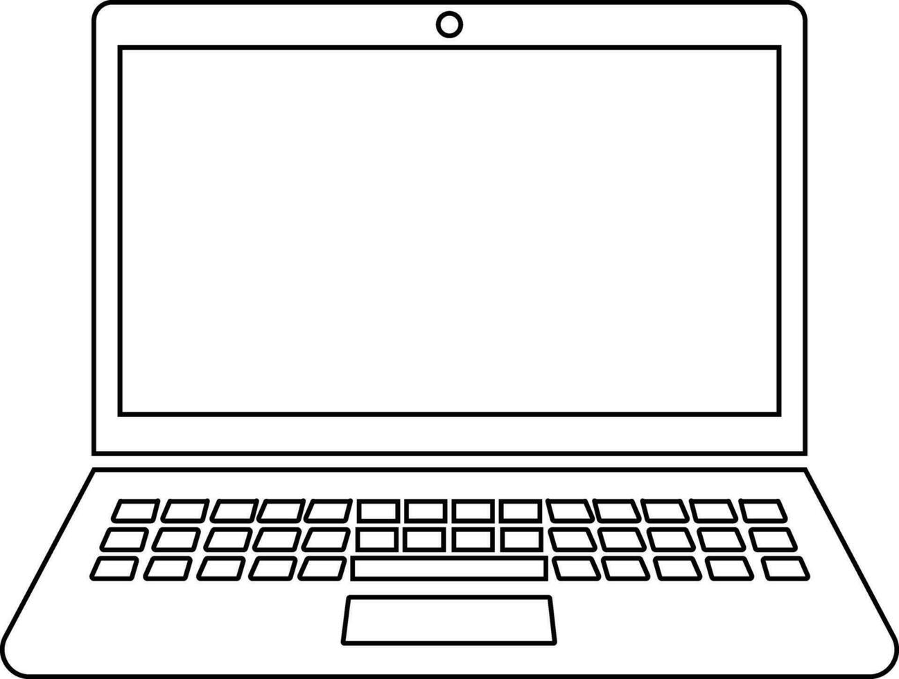 ordenador portátil computadora icono en línea. aislado en transparente antecedentes. electrónica y dispositivos relacionado computadora computadora portátil, hardware lcd televisión firmar símbolo vector para aplicaciones y sitio web