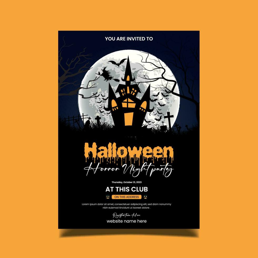 Halloween party flyer vector