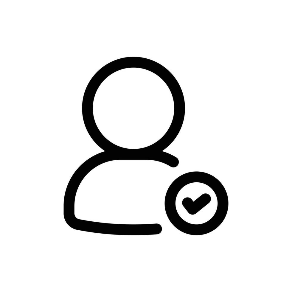 verificado cuenta icono en de moda contorno estilo aislado en blanco antecedentes. verificado cuenta silueta símbolo para tu sitio web diseño, logo, aplicación, ui vector ilustración, eps10.