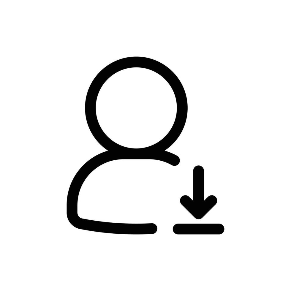 descargar usuario icono en de moda contorno estilo aislado en blanco antecedentes. descargar usuario silueta símbolo para tu sitio web diseño, logo, aplicación, ui vector ilustración, eps10.