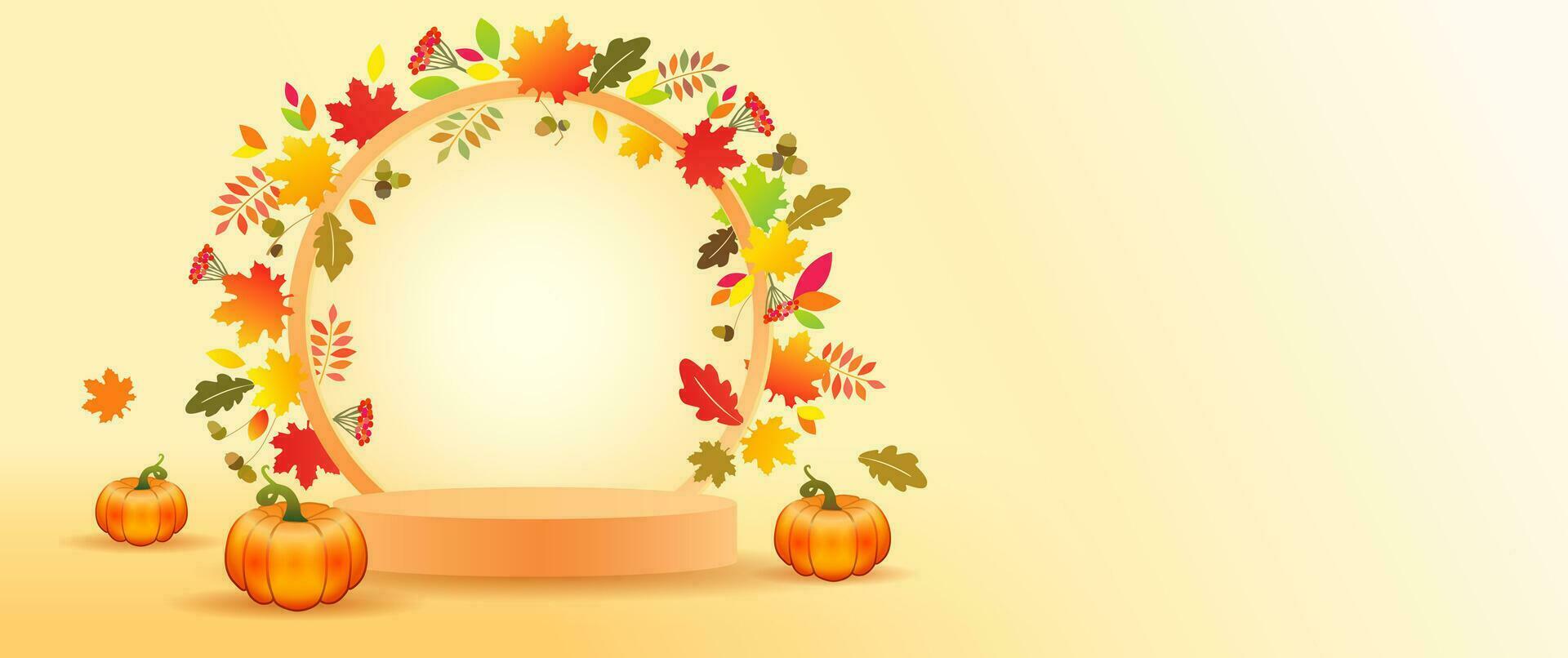 Autumn empty blank. Greeting card background. vector