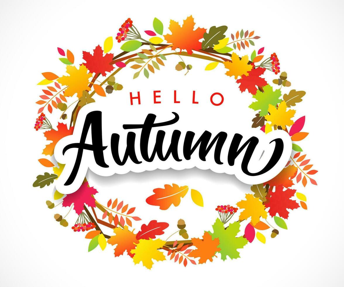 Hello Autumn vector illustration