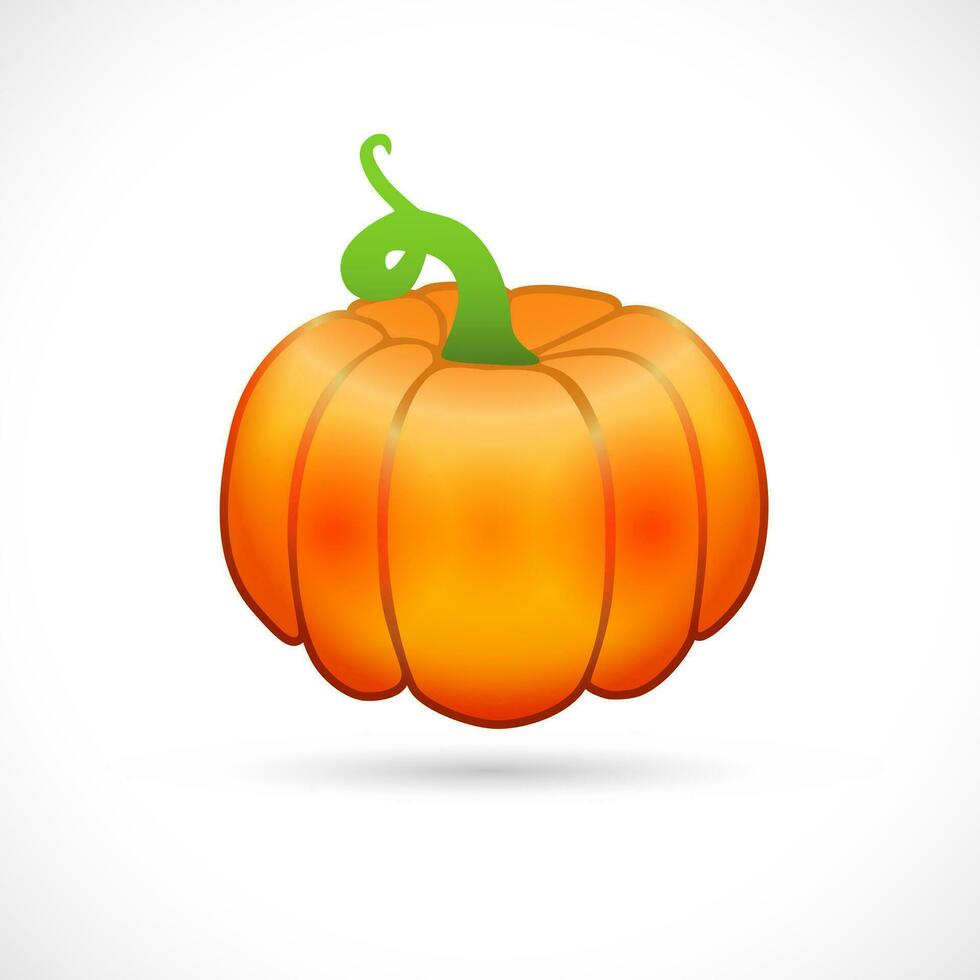3D pumpkin on white background. Vector illustration