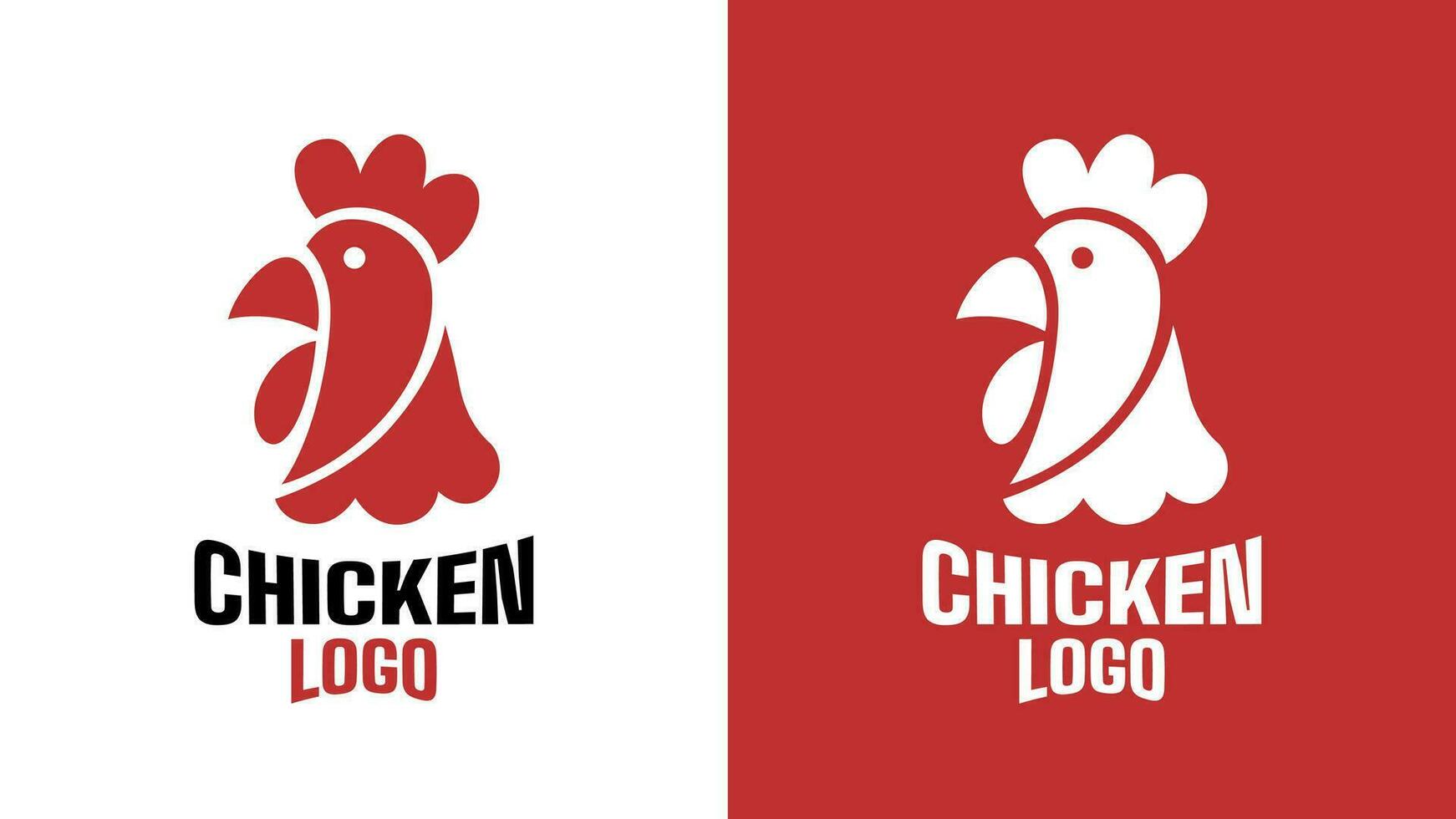 Simple Elegant Chicken Mascot Logo Silhouette Style Concept vector