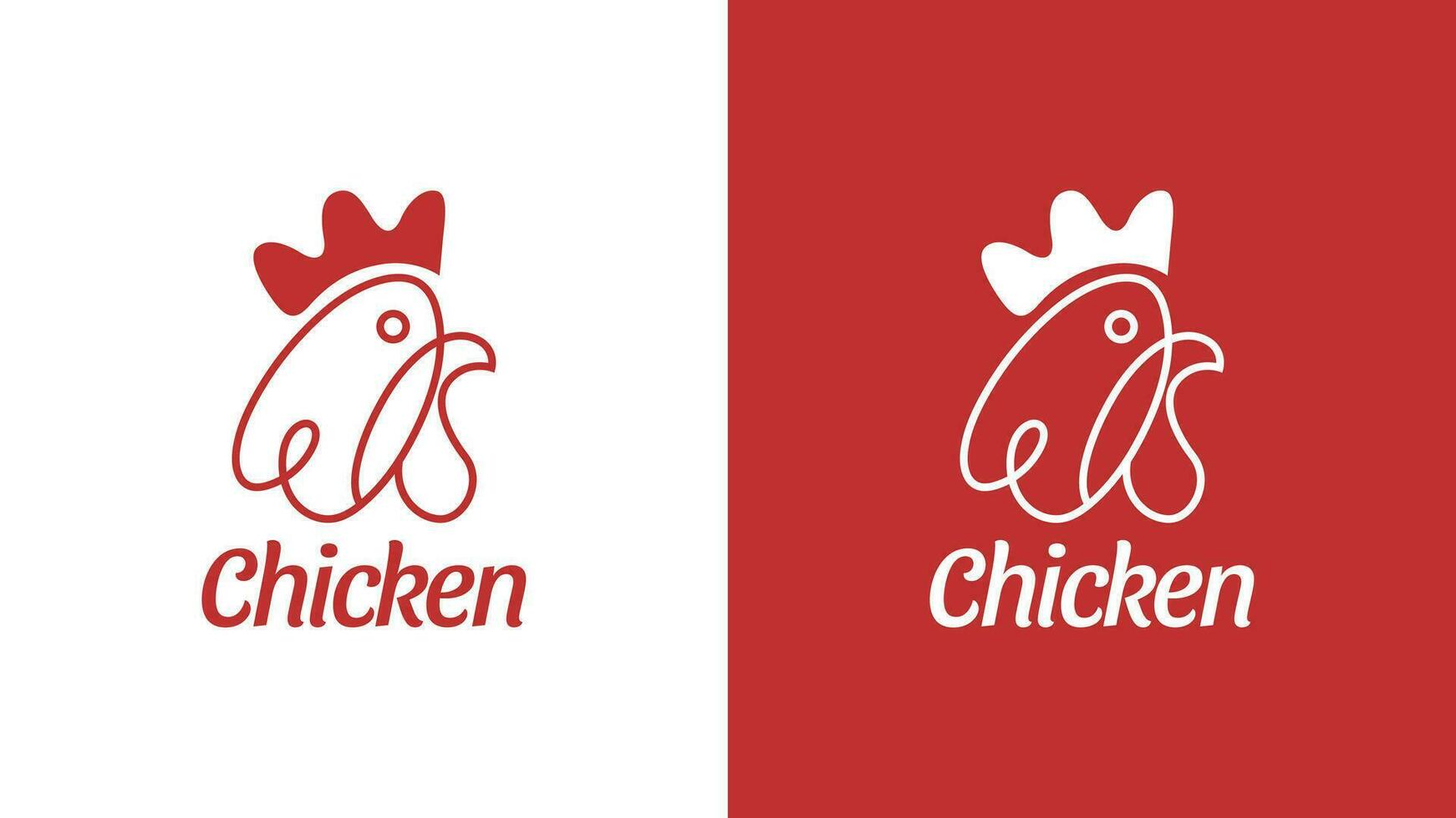 Simple Elegant Chicken Logo Outline Stroke Style Concept vector