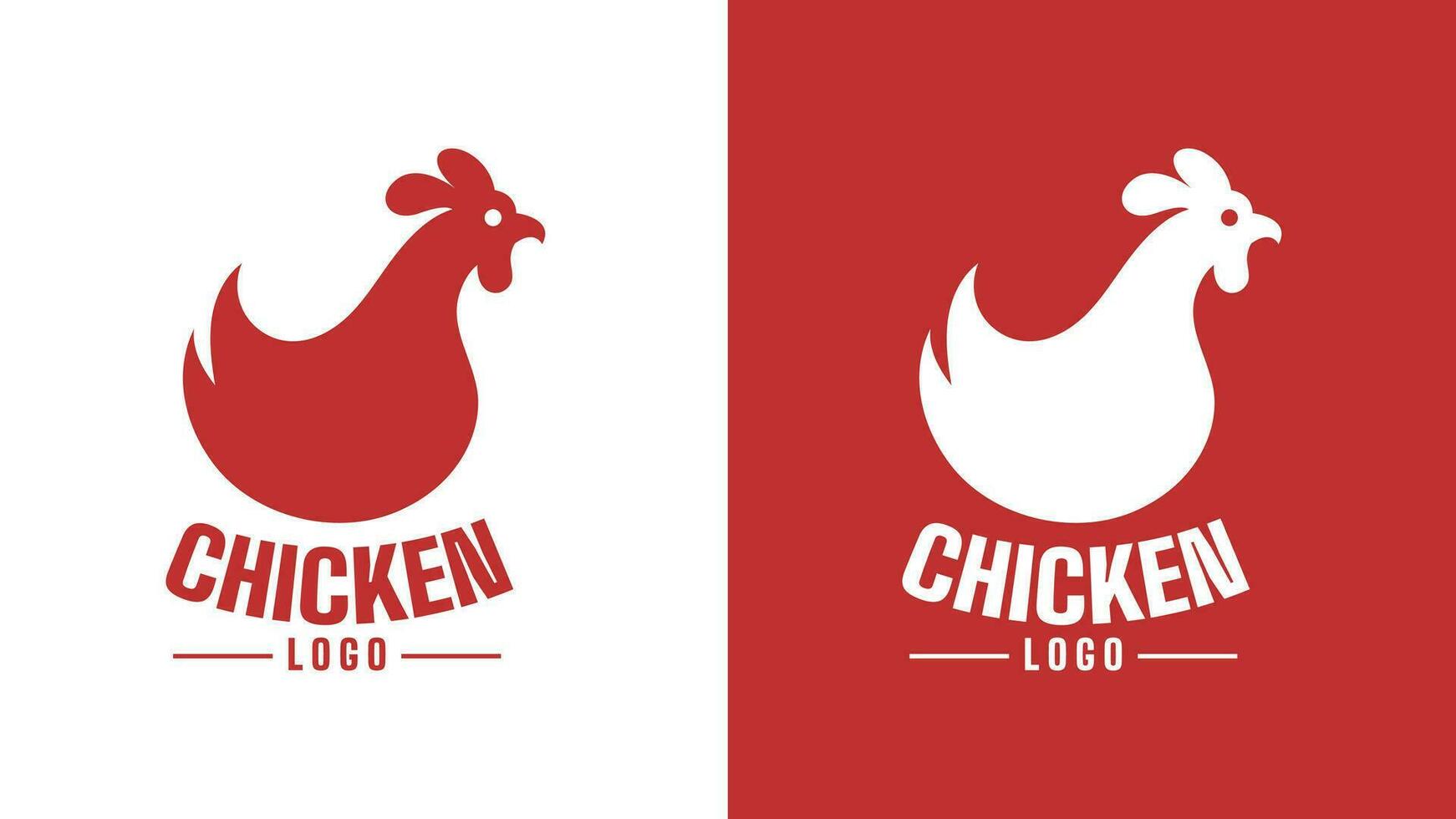 Simple Elegant Chicken Logo Silhouette Concept vector