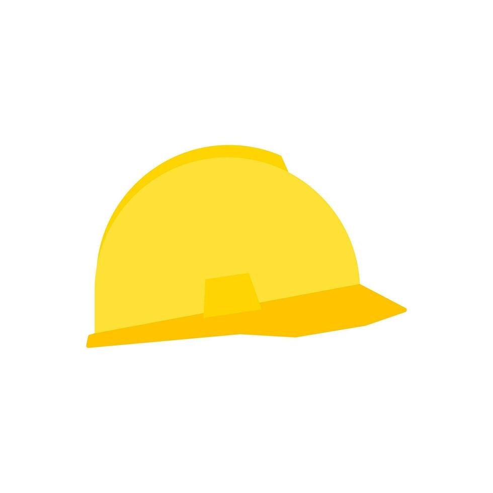 amarillo la seguridad cascos vector ilustración aislado en blanco antecedentes. construcción casco. amarillo la seguridad sombrero. el plastico sombreros trabajador timón