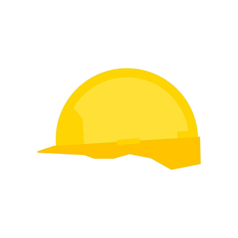 amarillo la seguridad cascos vector ilustración aislado en blanco antecedentes. construcción casco. amarillo la seguridad sombrero. el plastico sombreros trabajador timón