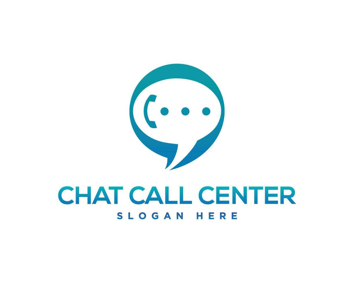 Simple modern chat bot and call logo design vector illustration.